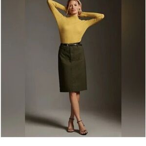 Maeve Olive Green Pencil Skirt